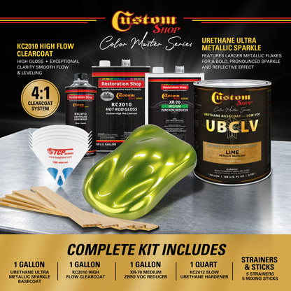 UMS Urethane Ultra Metallic Sparkle - Lime Metallic Sparkle- Gallon Gloss Kit