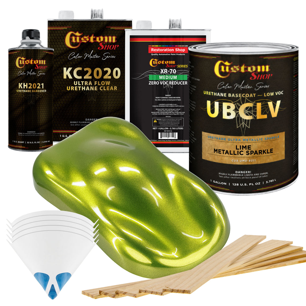 UMS Urethane Ultra Metallic Sparkle - Lime Metallic Sparkle- Gallon Ultra Flow Kit