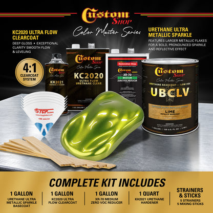 UMS Urethane Ultra Metallic Sparkle - Lime Metallic Sparkle- Gallon Ultra Flow Kit