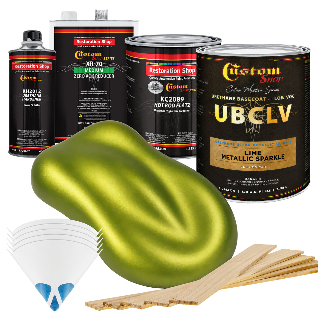 UMS Urethane Ultra Metallic Sparkle - Lime Metallic Sparkle- Gallon Matte Kit