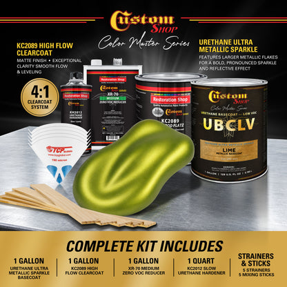 UMS Urethane Ultra Metallic Sparkle - Lime Metallic Sparkle- Gallon Matte Kit