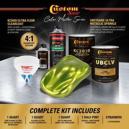 UMS Urethane Ultra Metallic Sparkle - Lime Metallic Sparkle- Quart Ultra Flow Kit
