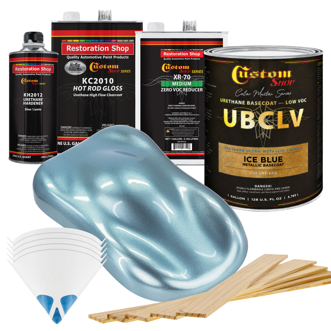 UMS Urethane Ultra Metallic Sparkle - Ice Blue Metallic Sparkle- Gallon Gloss Kit