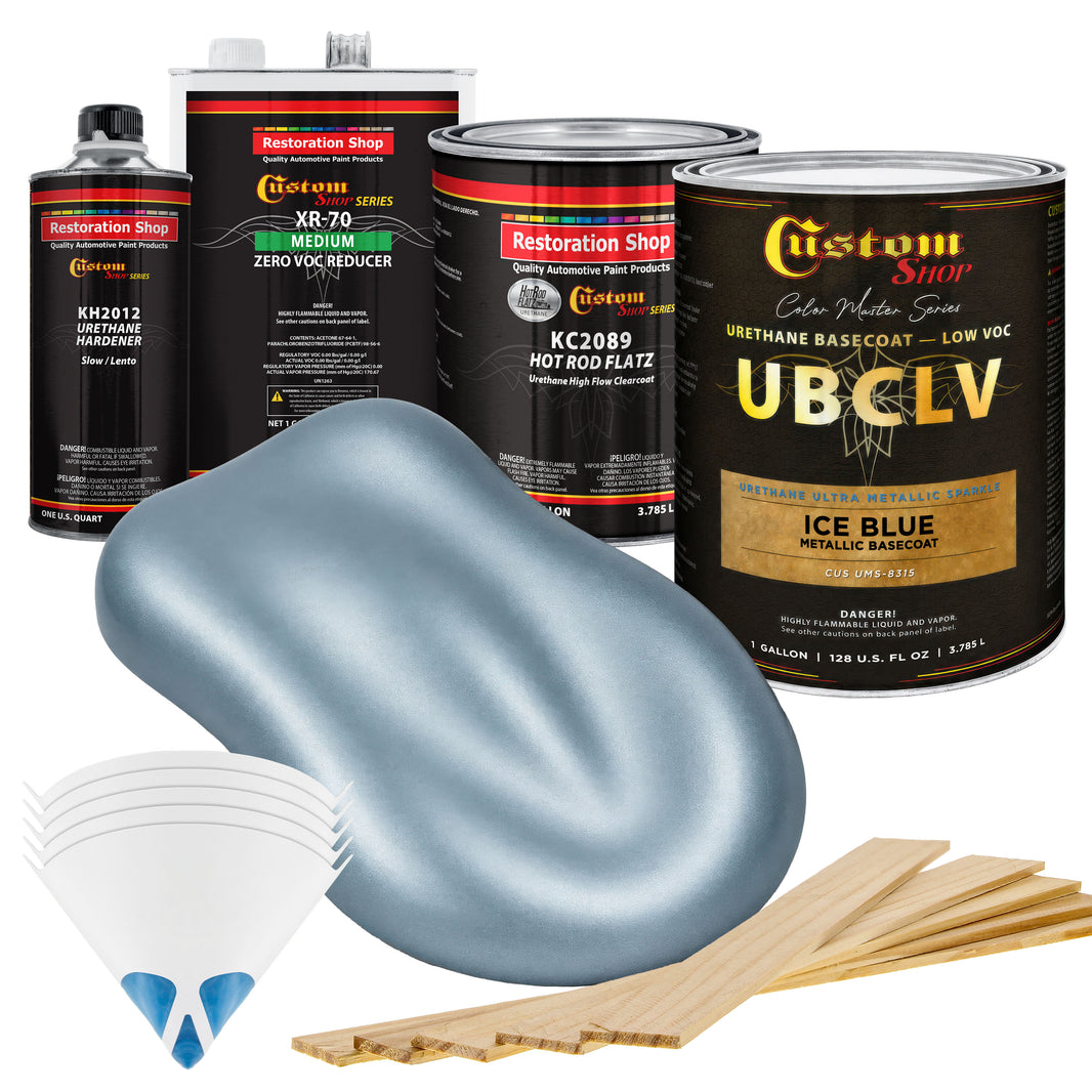 UMS Urethane Ultra Metallic Sparkle - Ice Blue Metallic Sparkle- Gallon Matte Kit