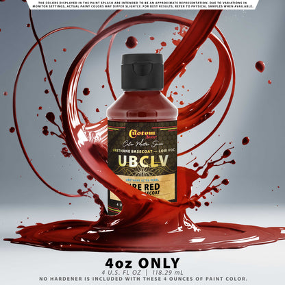 UPC Urethane Ultra Pearl Colors - Fire Red Pearl Basecoat - 4-Ounce Ready to Spray Bottle