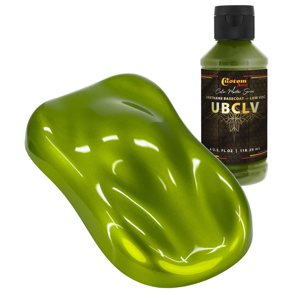 Custom Shop UPC Urethane Ultra Pearl Colors - Lime Pearl Basecoat - 4-Ounce Ready to Spray Bottle