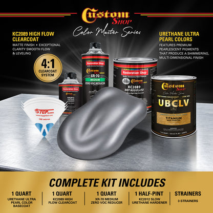 UPC Urethane Ultra Pearl Colors - Titanium Pearl Basecoat- Quart Matte Kit
