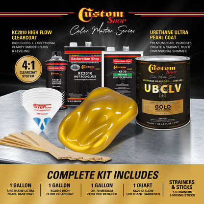 UPC Urethane Ultra Pearl Colors - Gold Pearl Basecoat- Gallon Gloss Kit