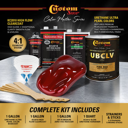 UPC Urethane Ultra Pearl Colors - Fire Red Pearl Basecoat- Gallon Gloss Kit