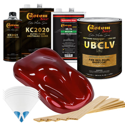 UPC Urethane Ultra Pearl Colors - Fire Red Pearl Basecoat- Gallon Ultra Flow Kit