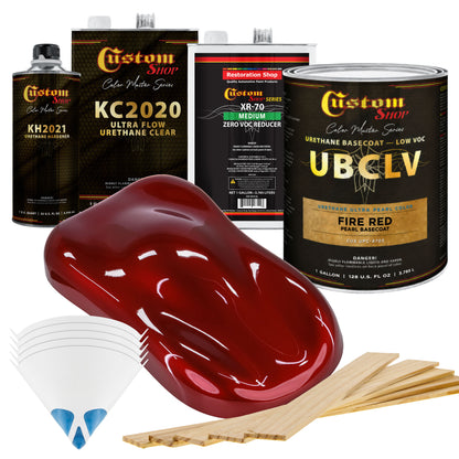 UPC Urethane Ultra Pearl Colors - Fire Red Pearl Basecoat- Gallon Ultra Flow Kit