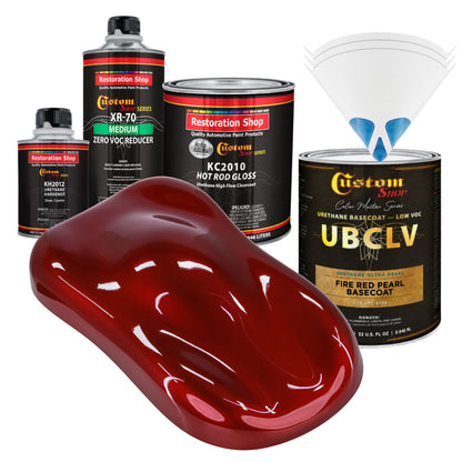 UPC Urethane Ultra Pearl Colors - Fire Red Pearl Basecoat- Quart Gloss Kit