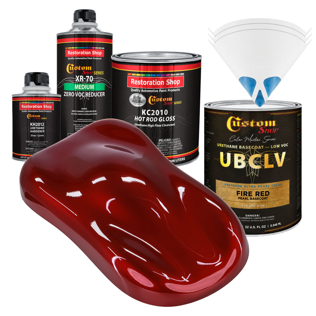 UPC Urethane Ultra Pearl Colors - Fire Red Pearl Basecoat- Quart Gloss Kit