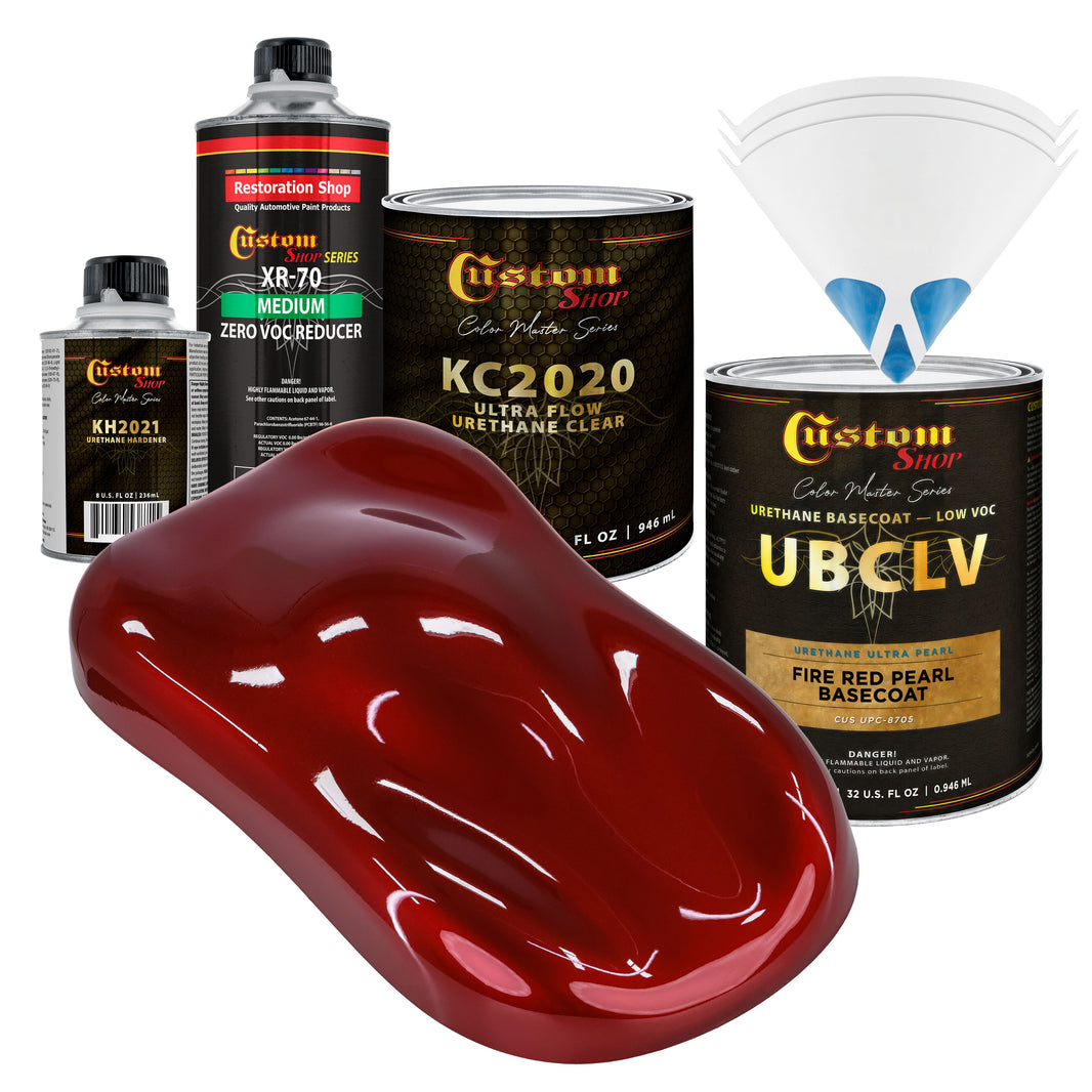 UPC Urethane Ultra Pearl Colors - Fire Red Pearl Basecoat- Quart Ultra Flow Kit