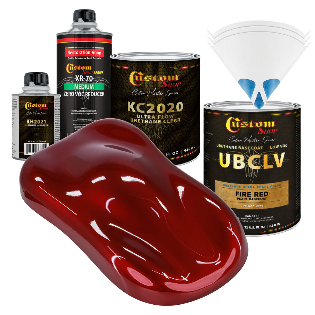 UPC Urethane Ultra Pearl Colors - Fire Red Pearl Basecoat- Quart Ultra Flow Kit