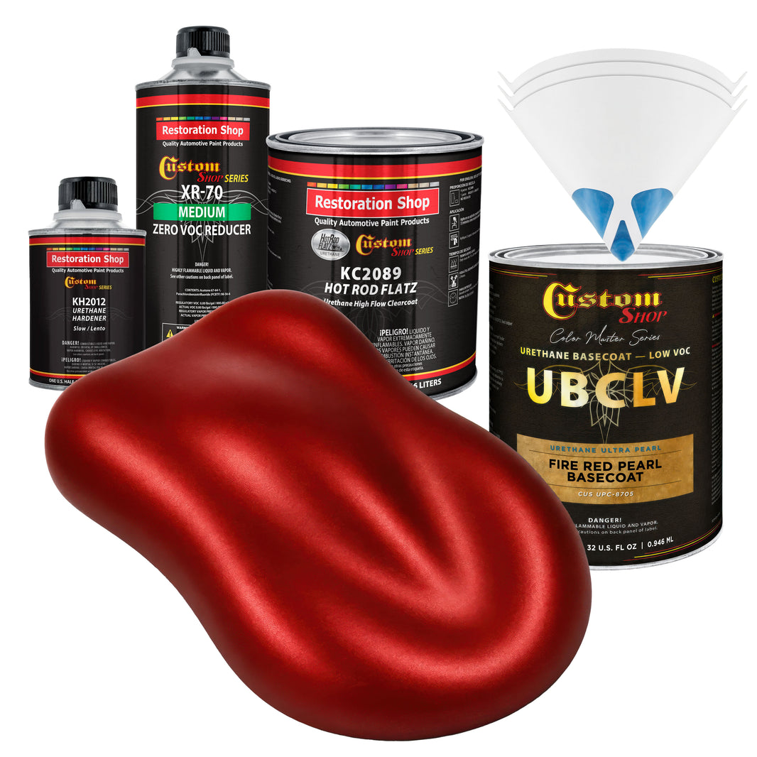 UPC Urethane Ultra Pearl Colors - Fire Red Pearl Basecoat- Quart Matte Kit