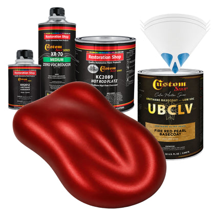 UPC Urethane Ultra Pearl Colors - Fire Red Pearl Basecoat- Quart Matte Kit