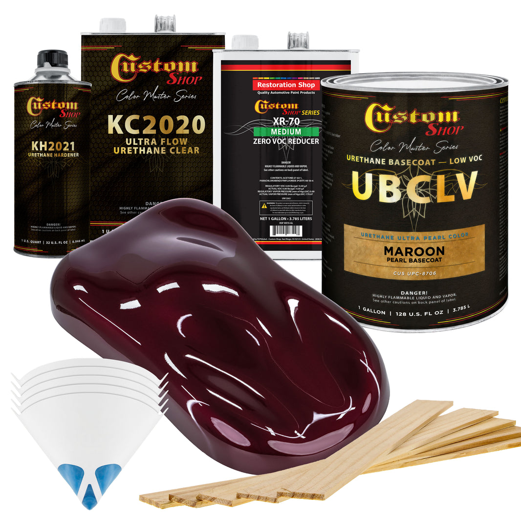 UPC Urethane Ultra Pearl Colors - Maroon Pearl Basecoat- Gallon Ultra Flow Kit