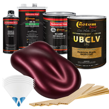 UPC Urethane Ultra Pearl Colors - Maroon Pearl Basecoat- Gallon Matte Kit