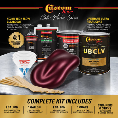 UPC Urethane Ultra Pearl Colors - Maroon Pearl Basecoat- Gallon Matte Kit
