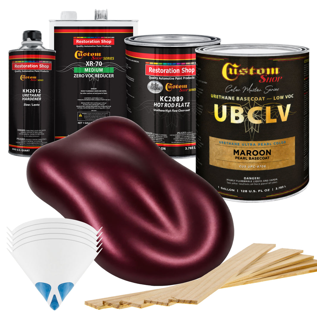 UPC Urethane Ultra Pearl Colors - Maroon Pearl Basecoat- Gallon Matte Kit