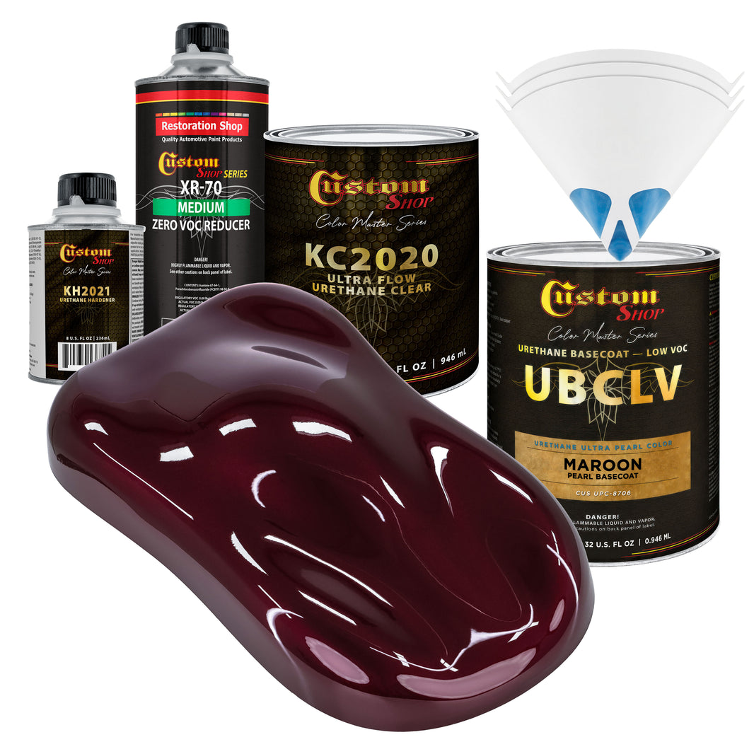 UPC Urethane Ultra Pearl Colors - Maroon Pearl Basecoat- Quart Ultra Flow Kit
