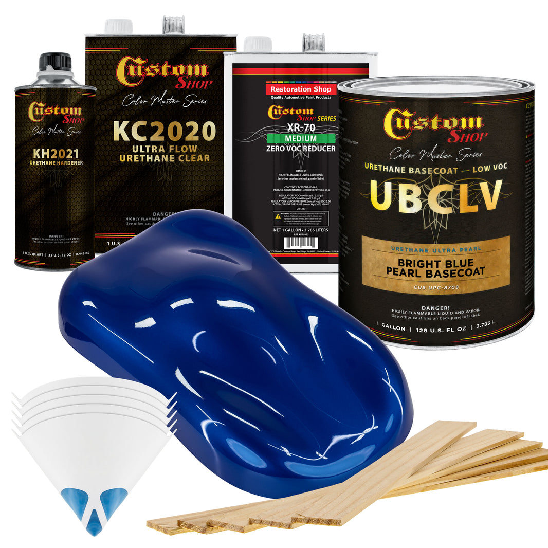 UPC Urethane Ultra Pearl Colors - Bright Blue Pearl Basecoat- Gallon Ultra Flow Kit