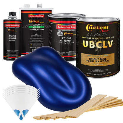 UPC Urethane Ultra Pearl Colors - Bright Blue Pearl Basecoat- Gallon Matte Kit