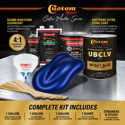 UPC Urethane Ultra Pearl Colors - Bright Blue Pearl Basecoat- Gallon Matte Kit