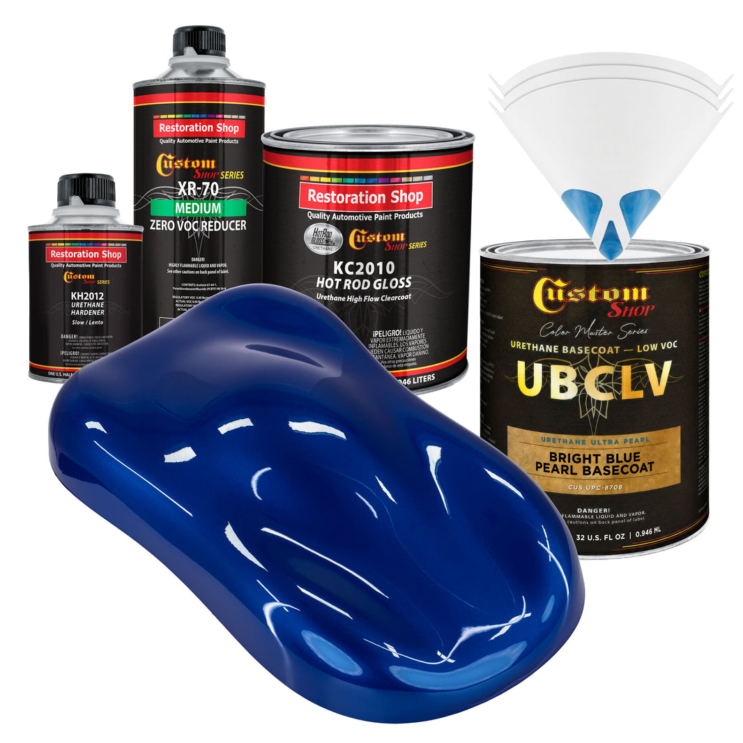 UPC Urethane Ultra Pearl Colors - Bright Blue Pearl Basecoat- Quart Gloss Kit