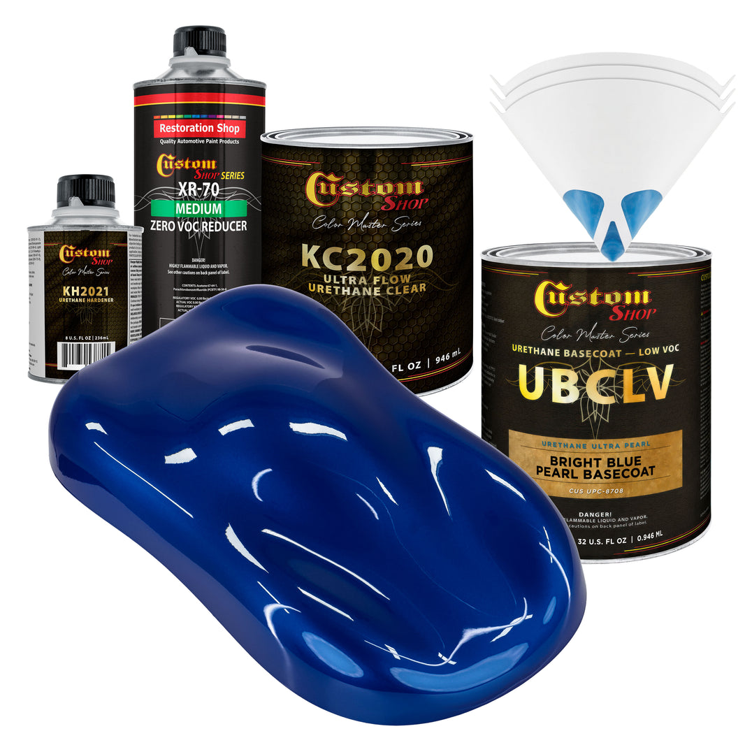 UPC Urethane Ultra Pearl Colors - Bright Blue Pearl Basecoat- Quart Ultra Flow Kit