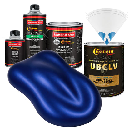 UPC Urethane Ultra Pearl Colors - Bright Blue Pearl Basecoat- Quart Matte Kit