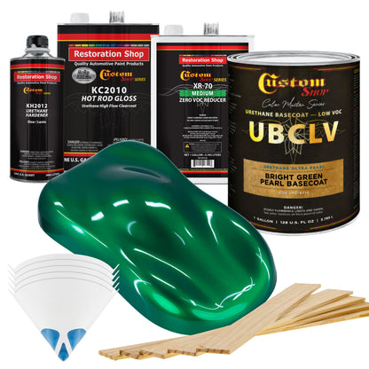 UPC Urethane Ultra Pearl Colors - Bright Green Pearl Basecoat- Gallon Gloss Kit