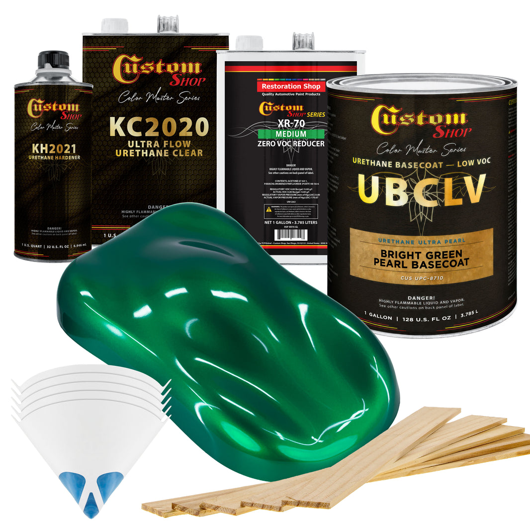 UPC Urethane Ultra Pearl Colors - Bright Green Pearl Basecoat- Gallon Ultra Flow Kit