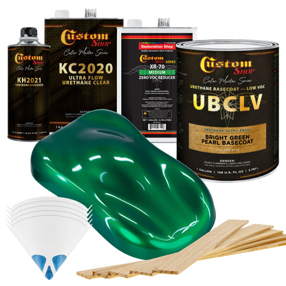 UPC Urethane Ultra Pearl Colors - Bright Green Pearl Basecoat- Gallon Ultra Flow Kit