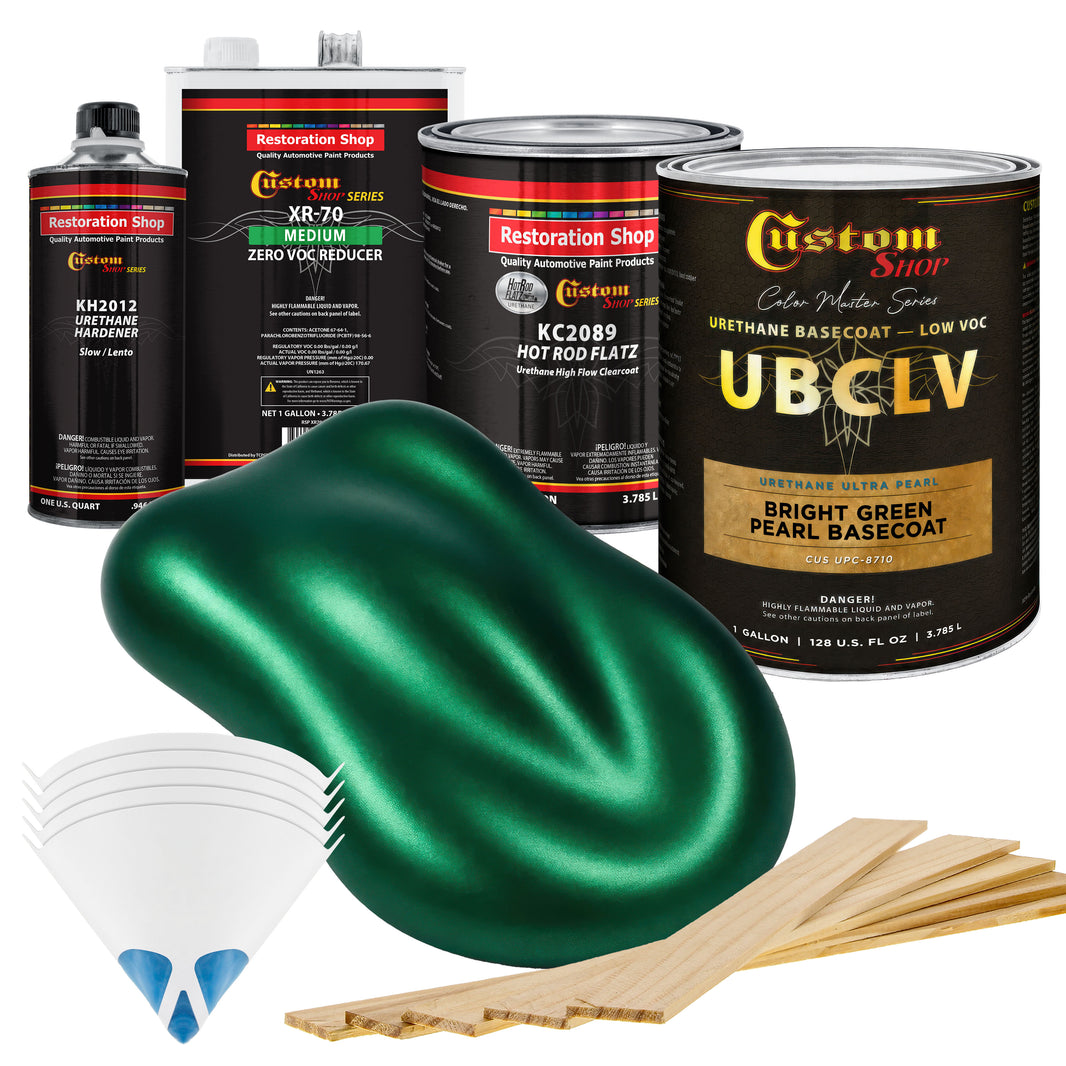 UPC Urethane Ultra Pearl Colors - Bright Green Pearl Basecoat- Gallon Matte Kit