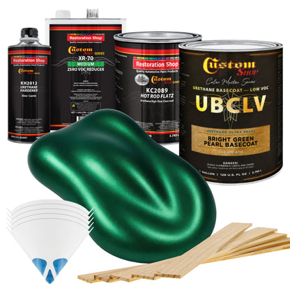 UPC Urethane Ultra Pearl Colors - Bright Green Pearl Basecoat- Gallon Matte Kit