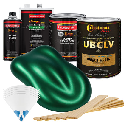 UPC Urethane Ultra Pearl Colors - Bright Green Pearl Basecoat- Gallon Matte Kit