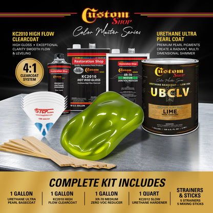 UPC Urethane Ultra Pearl Colors - Lime Pearl Basecoat- Gallon Gloss Kit