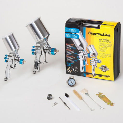 Startingline Topcoat, Prime & Touch-Up Spray Gun System with 2 HVLP Spray Guns