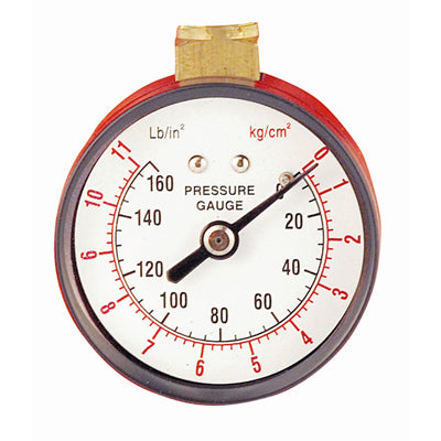 Pressure Gauge 0-160 PSI 2 in. Diameter, 1/4 NPT (M), Top Inverted Port