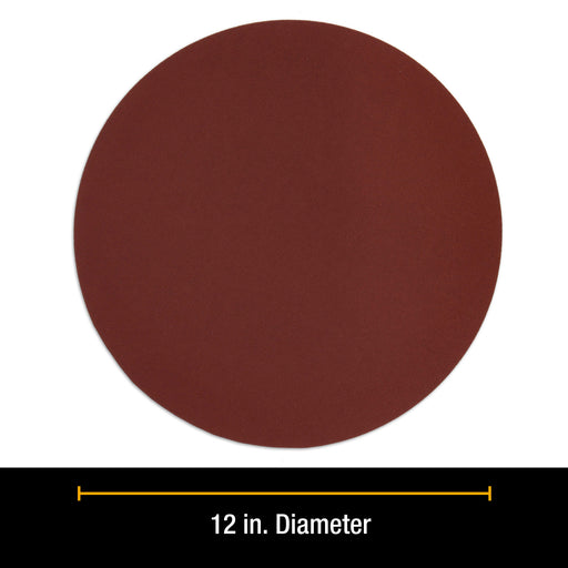 Dura-Gold Premium 12" PSA Sanding Discs - 180 Grit (Box of 5) - Sandpaper Discs with Self Adhesive, Fast Cutting Aluminum Oxide, Drywall, Floor, Wood