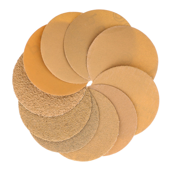 Variety Grit Pack - 2" Gold Hook & Loop Sanding Discs for DA Sanders - Box of 50