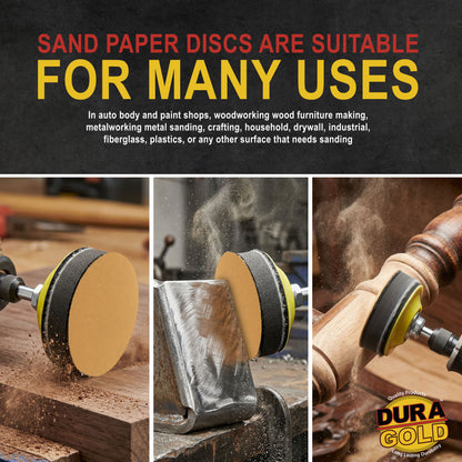 1000 Grit - 2" Gold Hook & Loop Sanding Discs for DA Sanders - Box of 40