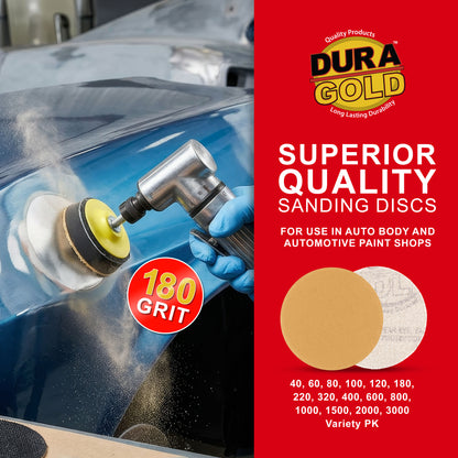 180 Grit - 2" Gold Hook & Loop Sanding Discs for DA Sanders - Box of 30