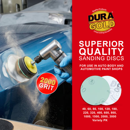 2000 Grit - 2" Gold Hook & Loop Sanding Discs for DA Sanders - Box of 30