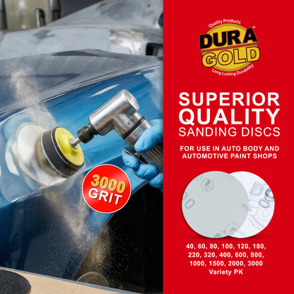 3000 Grit - 2" Gold Hook & Loop Sanding Discs for DA Sanders - Box of 30