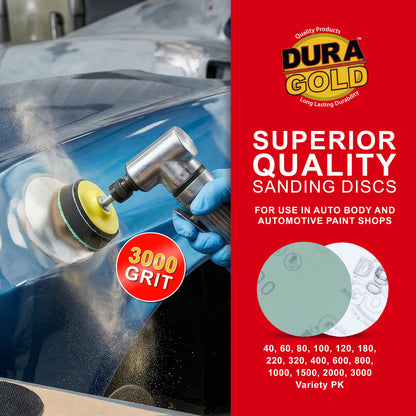 3000 Grit - 2" Gold Hook & Loop Sanding Discs for DA Sanders - Box of 30