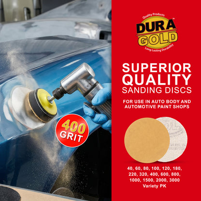 400 Grit - 2" Gold Hook & Loop Sanding Discs for DA Sanders - Box of 40