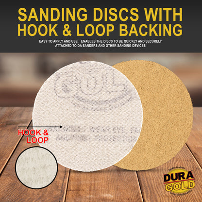 80 Grit - 2" Gold Hook & Loop Sanding Discs for DA Sanders - Box of 30